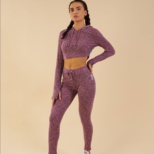 Gymshark Slounge Leggings and Cropped Hoodie XS